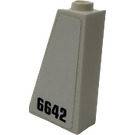 LEGO White Slope 1 x 2 x 3 (75°) with '6642' Sticker with Hollow Stud (4460)