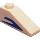 LEGO blanc Pente 1 x 3 (25°) avec Bleu Mandalorian Angle (La gauche) Autocollant (4286)