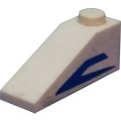 LEGO blanc Pente 1 x 3 (25°) avec Bleu Mandalorian Angle (Droite) Autocollant (4286)