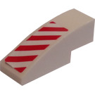 LEGO White Slope 1 x 3 Curved with Hazard Stripes (Left) Sticker (50950)