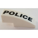 LEGO White Slope 1 x 3 Curved with 'POLICE' Sticker (50950)