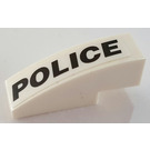LEGO White Slope 1 x 3 Curved with 'POLICE' Sticker (50950)
