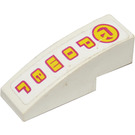 LEGO White Slope 1 x 3 Curved with Power Sticker (50950)