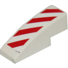 LEGO White Slope 1 x 3 Curved with Red and White Danger Stripes Sticker (50950)