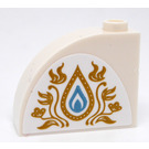 LEGO White Slope 1 x 3 x 2 Curved with Gold and Blue Decoration on Both Sides Sticker (33243)