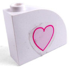 LEGO White Slope 1 x 3 x 2 Curved with Heart (Right) Sticker (33243)