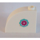 LEGO White Slope 1 x 3 x 2 Curved with Magenta Flower (Left) Sticker (33243)