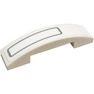 LEGO White Slope 1 x 4 Curved Double with Rectangle Sticker (93273)