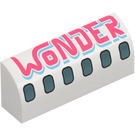 LEGO White Slope 1 x 4 Curved with Airplane Windows and 'WONDER' (6191)