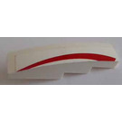 LEGO White Slope 1 x 4 Curved with Curved red line (Right) Sticker (11153)