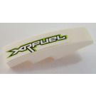 LEGO White Slope 1 x 4 Curved with Lime Framed XRFUEL Sticker (11153)
