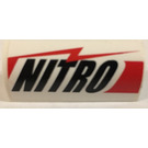 LEGO White Slope 1 x 4 Curved with 'NITRO' Sticker (6191)