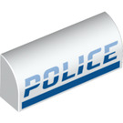 LEGO White Slope 1 x 4 Curved with 'POLICE' (6191)