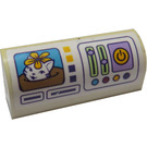 LEGO White Slope 1 x 4 Curved with Printer Display with Portrait of Cat, Buttons and Slides Sticker (6191)