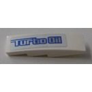 LEGO White Slope 1 x 4 Curved with 'Turbo Oil' Sticker (11153)