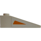 LEGO blanc Pente 1 x 4 x 1 (18°) avec Orange Triangle (Droite) Autocollant (60477)