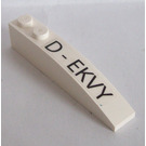 LEGO Wit Helling 1 x 6 Gebogen met 'D-EKVY' Links Sticker (41762)