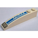 LEGO White Slope 1 x 6 Curved with 'POLICE' (Left) (42022 / 48130)