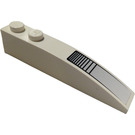 LEGO White Slope 1 x 6 Curved with Studs with Black Intake Sticker (42022)