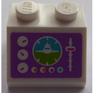 LEGO blanc Pente 2 x 2 (45°) avec Airplane gauges Autocollant (3039)