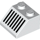 LEGO White Slope 2 x 2 (45°) with Black Grille (60186 / 69607)