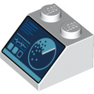 LEGO White Slope 2 x 2 (45°) with Blue Control Panel with Buttons and Radar Screen (3039)