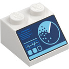 LEGO White Slope 2 x 2 (45°) with Blue Control Panel with Buttons and Radar Screen (3039 / 69043)