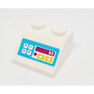 LEGO blanc Pente 2 x 2 (45°) avec Cash Register avec Number 95 et Buttons Autocollant (3039)