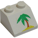 LEGO Blanco Con pendiente 2 x 2 (45°) con Palm Árbol (3039)