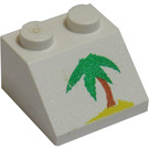 LEGO White Slope 2 x 2 (45°) with Palm Tree (3039)