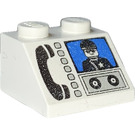 LEGO Vit Backe 2 x 2 (45°) med Phone, Tape och Minifigur (3039 / 81893)