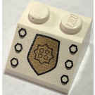 LEGO Weiß Steigung 2 x 2 (45°) mit Polizei Badge (3039)