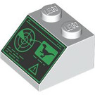 LEGO Wit Helling 2 x 2 (45°) met Radar screen en Dinosaurus (3039 / 103615)