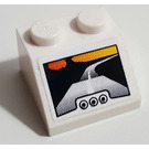 LEGO blanc Pente 2 x 2 (45°) avec Arrière view Screen Autocollant (3039)