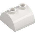 LEGO Bianco Pendenza 2 x 2 Curvo con 2 Bottoncini su Superiore (30165)