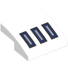 LEGO White Slope 2 x 2 Curved with 3 Dark Blue and Grey Rectangles Sticker (15068)