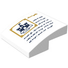 LEGO White Slope 2 x 2 Curved with Book Page with Writing, Dark Blue Castle and Clouds Sticker (15068)