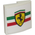 LEGO Weiß Steigung 2 x 2 Gebogen mit Ferrari Logo (Model Links) Aufkleber (15068)