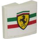 LEGO Weiß Steigung 2 x 2 Gebogen mit Ferrari Logo (Model Recht) Aufkleber (15068)