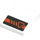 LEGO White Slope 2 x 2 Curved with Orange Triangle and Stripes (Left) Sticker (15068)