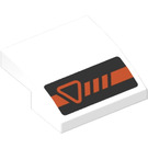 LEGO White Slope 2 x 2 Curved with Orange Triangle and Stripes (Right) Sticker (15068)