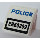 LEGO blanc Pente 2 x 2 Incurvé avec "Police ER60209" Autocollant (15068)