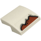 LEGO White Slope 2 x 2 Curved with Rust Sticker (15068)
