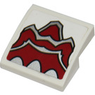LEGO White Slope 2 x 2 Curved with Silver and Dark Red Paw Pattern Sticker (15068)
