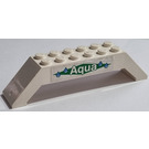 LEGO Weiß Steigung 2 x 2 x 10 (45°) Doppelt mit 'Aqua' und Water Drops Aufkleber (30180)
