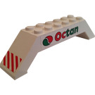 LEGO Weiß Steigung 2 x 2 x 10 (45°) Doppelt mit Octan Logo und Hazard Streifen Aufkleber (30180)