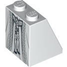 LEGO White Slope 2 x 2 x 2 (65°) with Ornate Silver with Bottom Tube (3678 / 15044)