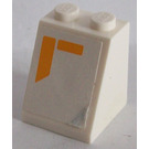 LEGO Weiß Steigung 2 x 2 x 2 (65°) mit SW Republic Gunship (Recht) Aufkleber mit Unterrohr (3678)