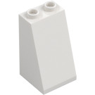 LEGO Blanco Con pendiente 2 x 2 x 3 (75°) Espigas huecas, superficie rugosa (3684 / 30499)