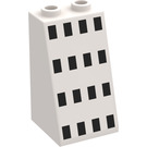 LEGO Hvit Skråning 2 x 2 x 3 (75°) med 16 Svart Firkanter Hule knotter, ru overflate (3684)